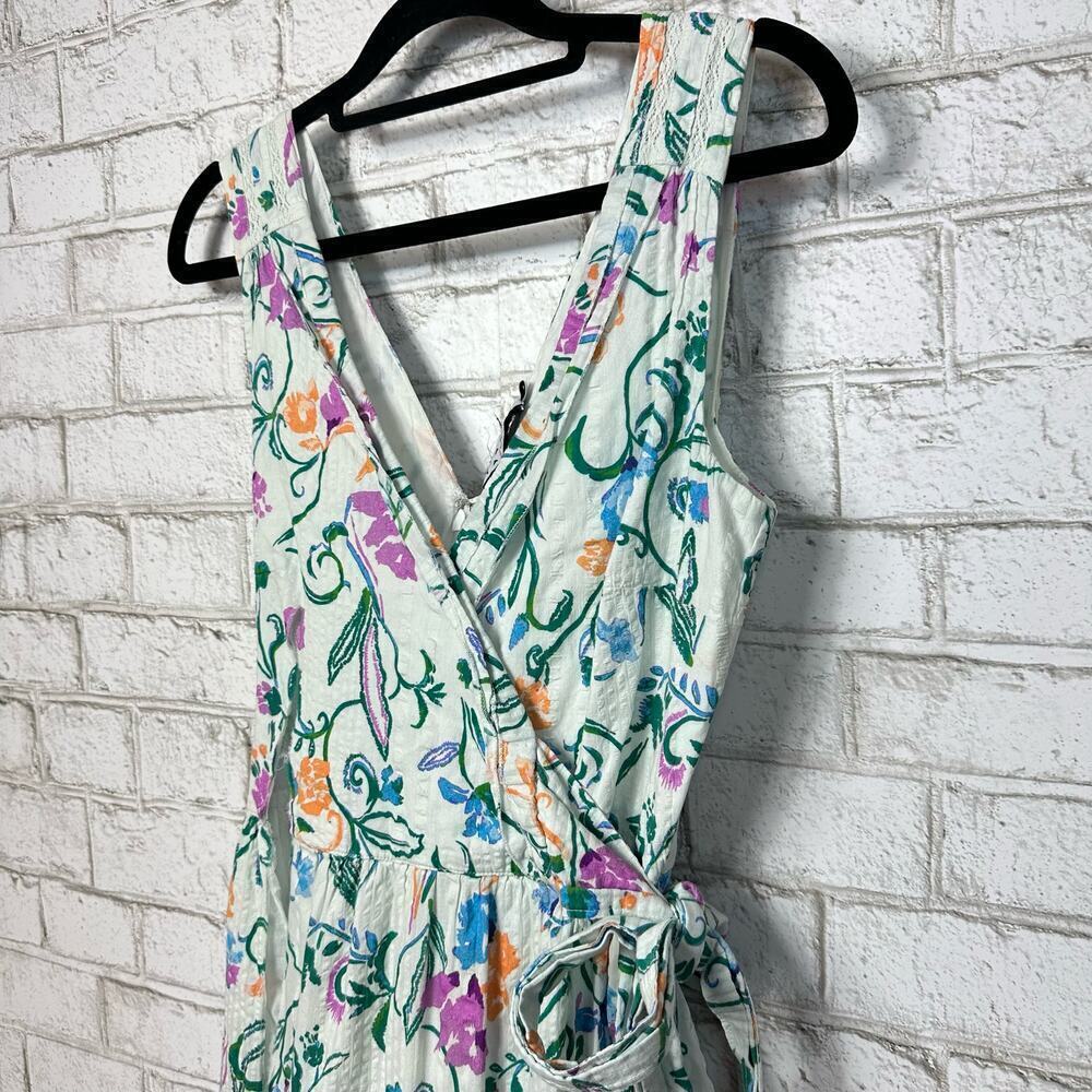 Tanya Taylor Dress Neves Floral Midi Maxi Cotton Sleeveless White Blue 4 - Picture 10 of 11